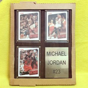 Michael Jordan Picture Frame With 3 Chicago Bulls Cards 23 Upper Deck Victory